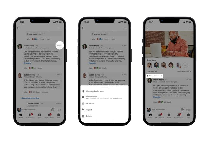 linkedin pinned comment