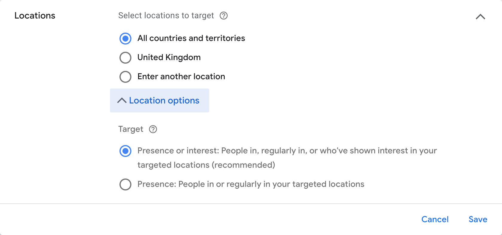 Google Performance Max Campaigns Advanced Location